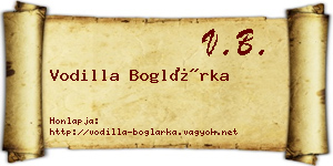 Vodilla Boglárka névjegykártya